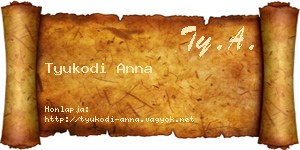 Tyukodi Anna névjegykártya